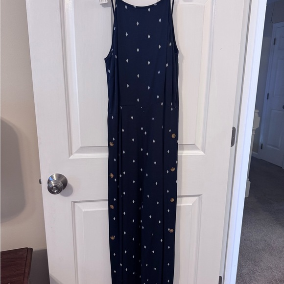 Madison Dark Blue Jumpsuit with Light Accents - Picture 1 of 3